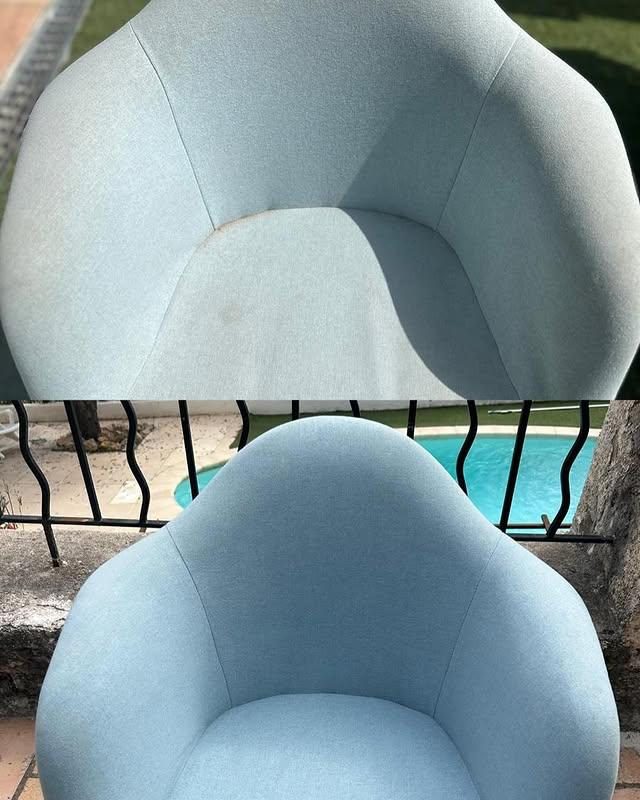 Fauteuils bleus avant apres
