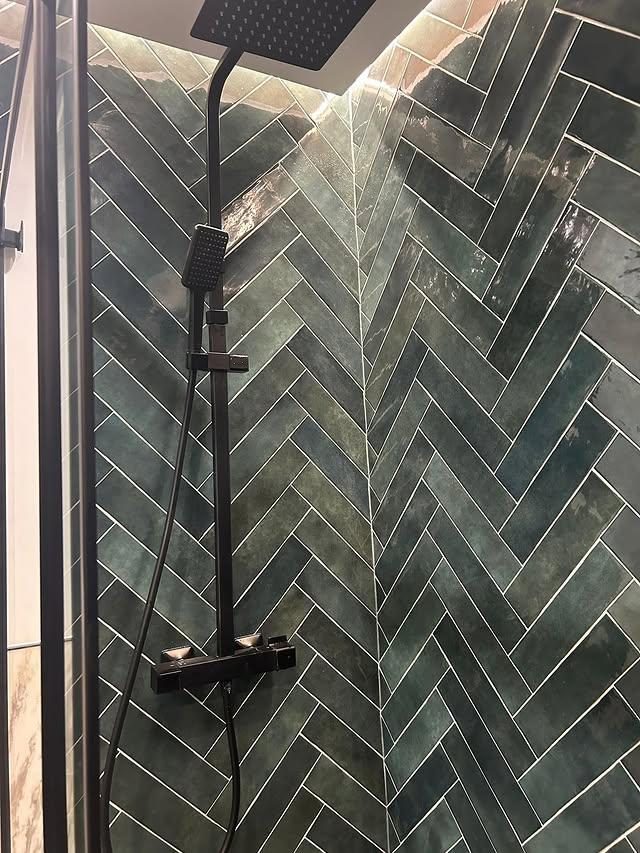 Douche chevron vert